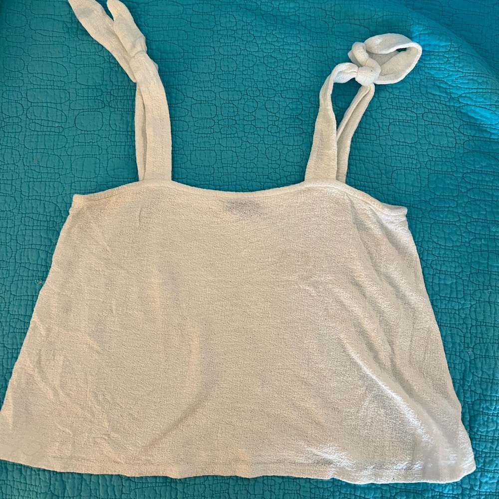 Express white Knotted Strap Women's crop Top